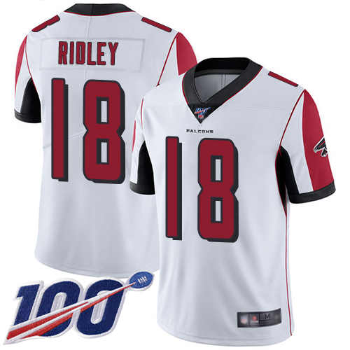 Nike Falcons #18 Calvin Ridley White Men's Stitched NFL 100th Season Vapor Limited Jersey Nike Falcons #18 Calvin Ridley White Men's Stitched NFL 100th Season Vapor Limited Jersey