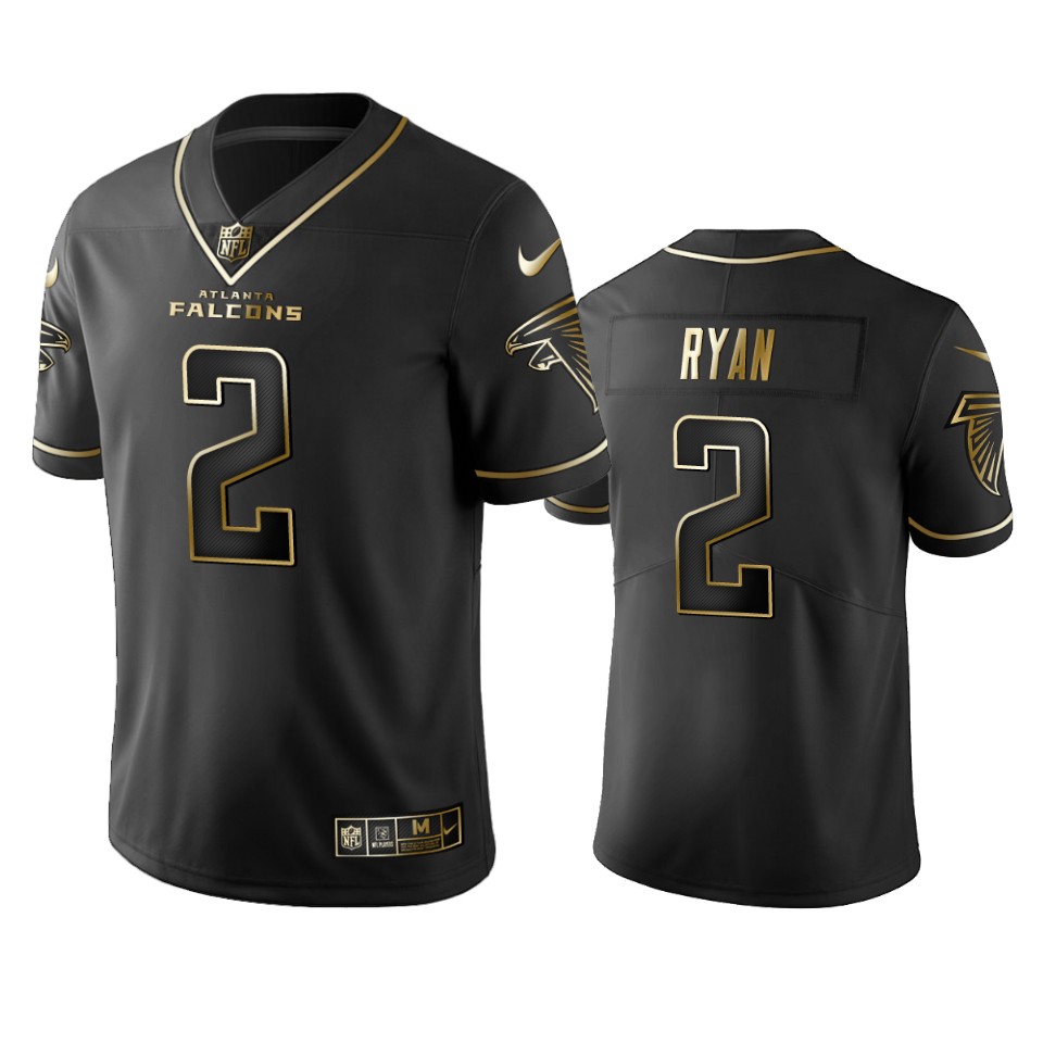 Falcons #2 Matt Ryan Men's Stitched NFL Vapor Untouchable Limited Black Golden Jersey Falcons #2 Matt Ryan Men's Stitched NFL Vapor Untouchable Limited Black Golden Jersey
