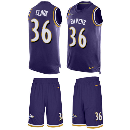 Nike Ravens #36 Chuck Clark Purple Team Color Men's Stitched NFL Limited Tank Top Suit Jersey Nike Ravens #36 Chuck Clark Purple Team Color Men's Stitched NFL Limited Tank Top Suit Jersey