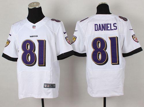 Nike Ravens #81 Owen Daniels White Men's Stitched NFL New Elite Jersey Nike Ravens #81 Owen Daniels White Men's Stitched NFL New Elite Jersey