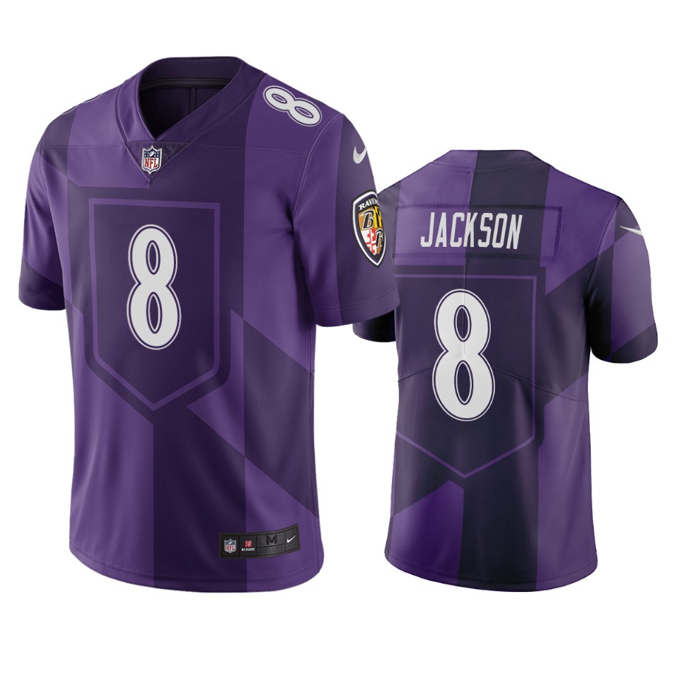 Baltimore Ravens #8 Lamar Jackson Purple Vapor Limited City Edition NFL Jersey Baltimore Ravens #8 Lamar Jackson Purple Vapor Limited City Edition NFL Jersey