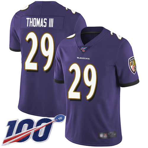Nike Ravens #29 Earl Thomas III Purple Team Color Men's Stitched NFL 100th Season Vapor Limited Jersey Nike Ravens #29 Earl Thomas III Purple Team Color Men's Stitched NFL 100th Season Vapor Limited Jersey