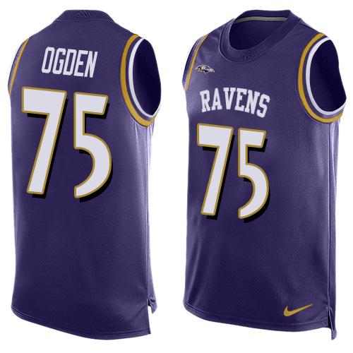Nike Ravens #75 Jonathan Ogden Purple Team Color Men's Stitched NFL Limited Tank Top Jersey Nike Ravens #75 Jonathan Ogden Purple Team Color Men's Stitched NFL Limited Tank Top Jersey