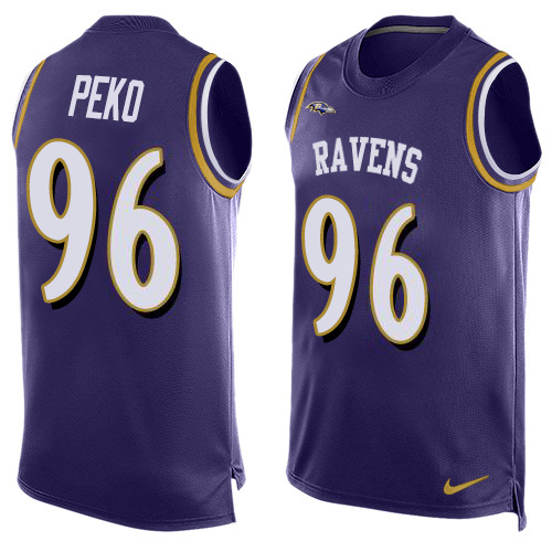 Nike Ravens #96 Domata Peko Sr Purple Team Color Men's Stitched NFL Limited Tank Top Jersey Nike Ravens #96 Domata Peko Sr Purple Team Color Men's Stitched NFL Limited Tank Top Jersey