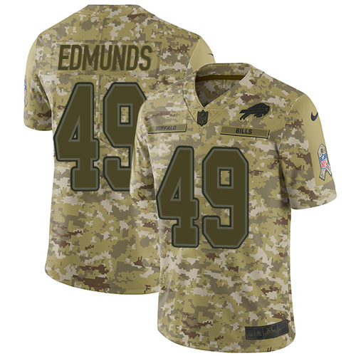 Nike Bills #49 Tremaine Edmunds Camo Men's Stitched NFL Limited 2018 Salute To Service Jersey Nike Bills #49 Tremaine Edmunds Camo Men's Stitched NFL Limited 2018 Salute To Service Jersey