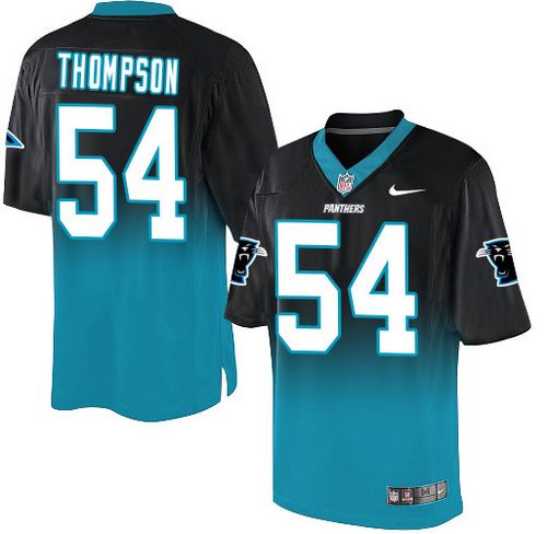 Nike Panthers #54 Shaq Thompson Black/Blue Men's Stitched NFL Elite Fadeaway Fashion Jersey Nike Panthers #54 Shaq Thompson Black/Blue Men's Stitched NFL Elite Fadeaway Fashion Jersey