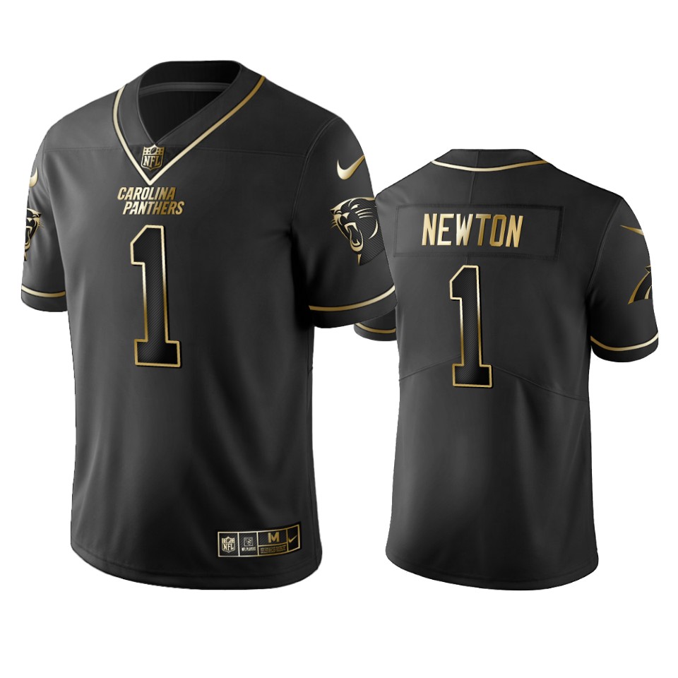 Panthers #1 Cam Newton Men's Stitched NFL Vapor Untouchable Limited Black Golden Jersey Panthers #1 Cam Newton Men's Stitched NFL Vapor Untouchable Limited Black Golden Jersey