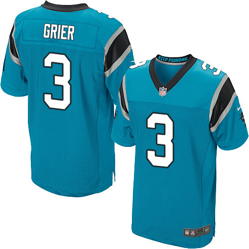 Nike Panthers #3 Will Grier Blue Alternate Men's Stitched NFL New Elite Jersey Nike Panthers #3 Will Grier Blue Alternate Men's Stitched NFL New Elite Jersey