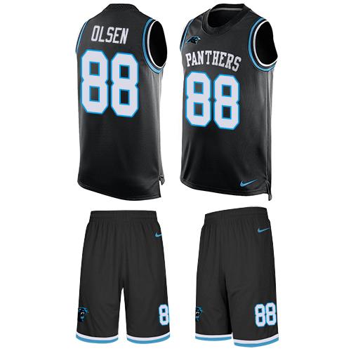Nike Panthers #88 Greg Olsen Black Team Color Men's Stitched NFL Limited Tank Top Suit Jersey Nike Panthers #88 Greg Olsen Black Team Color Men's Stitched NFL Limited Tank Top Suit Jersey