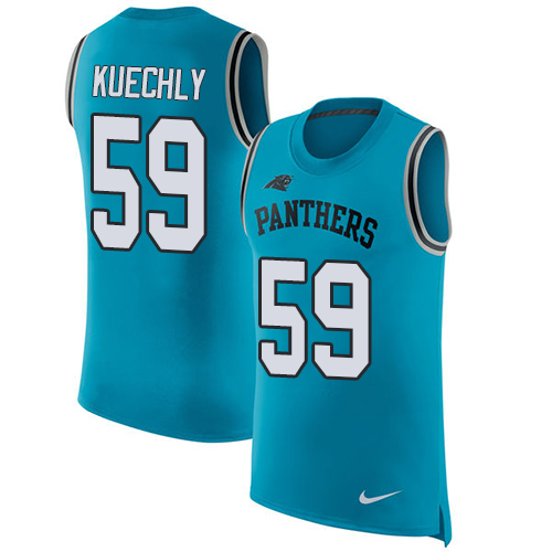 Nike Panthers #59 Luke Kuechly Blue Alternate Men's Stitched NFL Limited Rush Tank Top Jersey Nike Panthers #59 Luke Kuechly Blue Alternate Men's Stitched NFL Limited Rush Tank Top Jersey