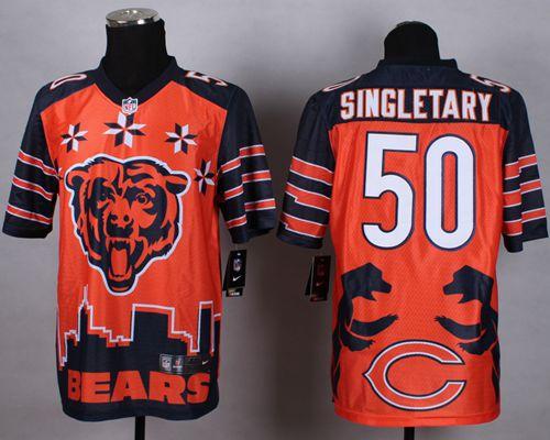Nike Bears #50 Mike Singletary Orange Men's Stitched NFL Elite Noble Fashion Jersey Nike Bears #50 Mike Singletary Orange Men's Stitched NFL Elite Noble Fashion Jersey