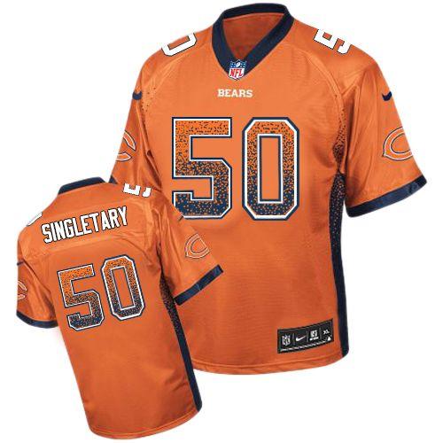 Nike Bears #50 Mike Singletary Orange Alternate Men's Stitched NFL Elite Drift Fashion Jersey Nike Bears #50 Mike Singletary Orange Alternate Men's Stitched NFL Elite Drift Fashion Jersey