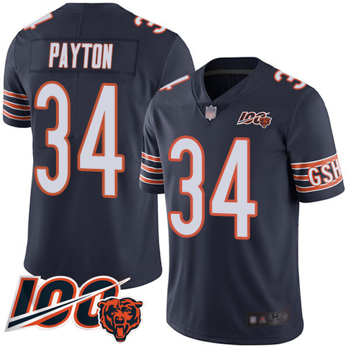 Nike Bears #34 Walter Payton Navy Blue Team Color Men's Stitched NFL 100th Season Vapor Limited Jersey Nike Bears #34 Walter Payton Navy Blue Team Color Men's Stitched NFL 100th Season Vapor Limited Jersey