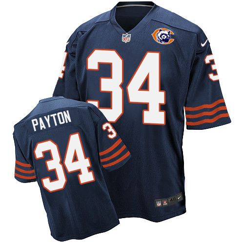Nike Bears #34 Walter Payton Navy Blue Throwback Men's Stitched NFL Elite Jersey Nike Bears #34 Walter Payton Navy Blue Throwback Men's Stitched NFL Elite Jersey
