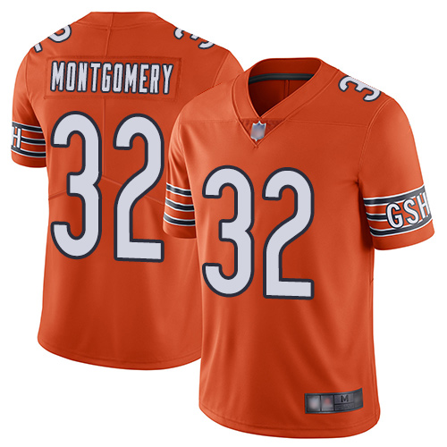 Nike Bears #32 David Montgomery Orange Men's Stitched NFL Limited Rush Jersey Nike Bears #32 David Montgomery Orange Men's Stitched NFL Limited Rush Jersey