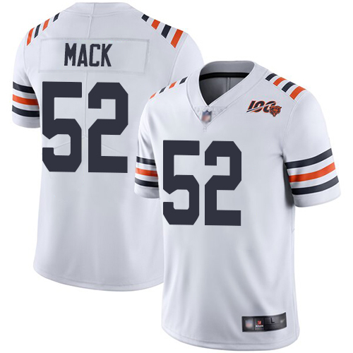 Nike Bears #52 Khalil Mack White Alternate Men's Stitched NFL Vapor Untouchable Limited 100th Season Jersey Nike Bears #52 Khalil Mack White Alternate Men's Stitched NFL Vapor Untouchable Limited 100th Season Jersey
