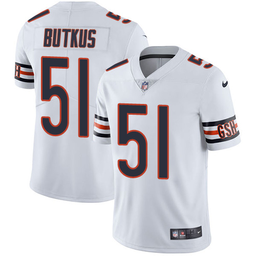 Nike Bears #51 Dick Butkus White Men's Stitched NFL Vapor Untouchable Limited Jersey Nike Bears #51 Dick Butkus White Men's Stitched NFL Vapor Untouchable Limited Jersey
