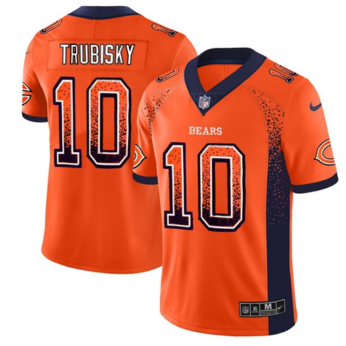 Nike Bears #10 Mitchell Trubisky Orange Alternate Men's Stitched NFL Limited Rush Drift Fashion Jersey Nike Bears #10 Mitchell Trubisky Orange Alternate Men's Stitched NFL Limited Rush Drift Fashion Jersey