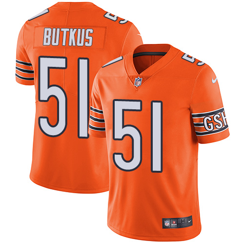 Nike Bears #51 Dick Butkus Orange Men's Stitched NFL Limited Rush Jersey Nike Bears #51 Dick Butkus Orange Men's Stitched NFL Limited Rush Jersey