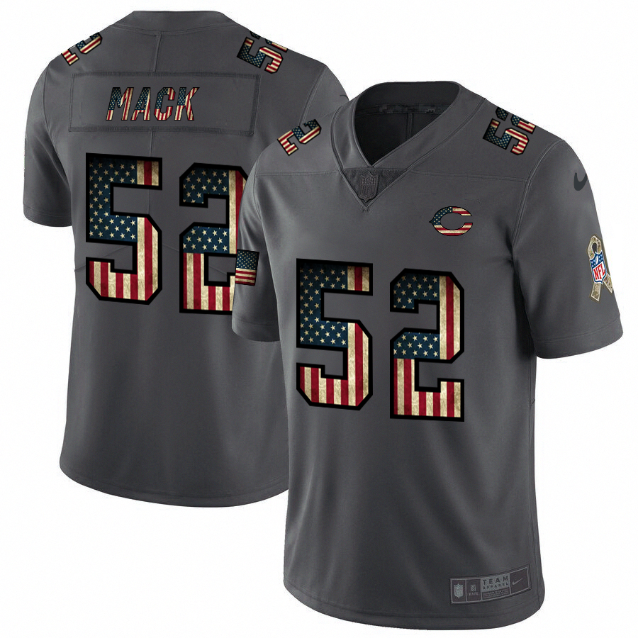 Chicago Bears #52 Khalil Mack Nike 2018 Salute to Service Retro USA Flag Limited NFL Jersey Chicago Bears #52 Khalil Mack Nike 2018 Salute to Service Retro USA Flag Limited NFL Jersey