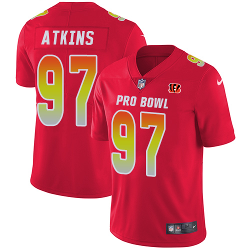 Nike Bengals #97 Geno Atkins Red Men's Stitched NFL Limited AFC 2019 Pro Bowl Jersey Nike Bengals #97 Geno Atkins Red Men's Stitched NFL Limited AFC 2019 Pro Bowl Jersey