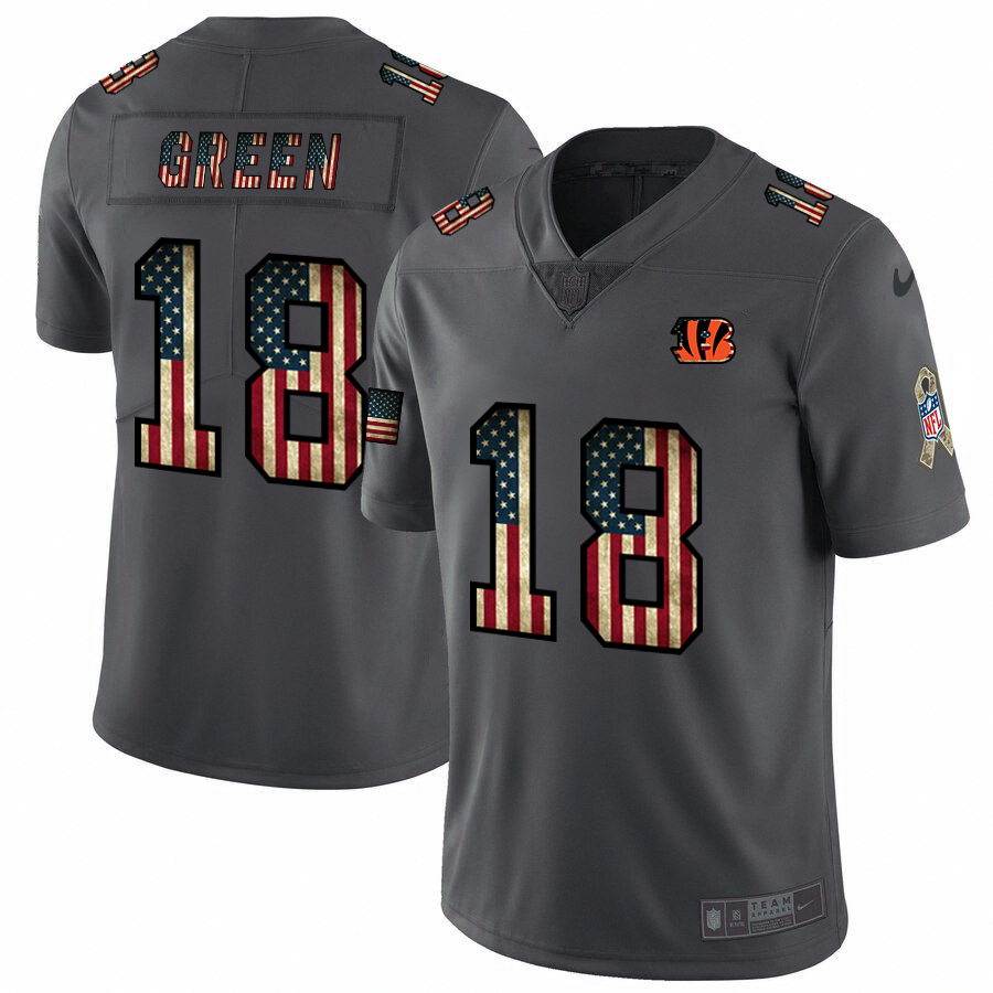 Nike Bengals #18 A.J. Green 2018 Salute To Service Retro USA Flag Limited NFL Jersey Nike Bengals #18 A.J. Green 2018 Salute To Service Retro USA Flag Limited NFL Jersey
