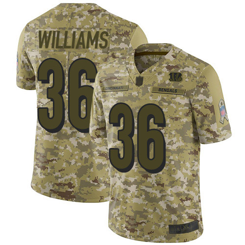 Nike Bengals #36 Shawn Williams Camo Men's Stitched NFL Limited 2018 Salute To Service Jersey Nike Bengals #36 Shawn Williams Camo Men's Stitched NFL Limited 2018 Salute To Service Jersey