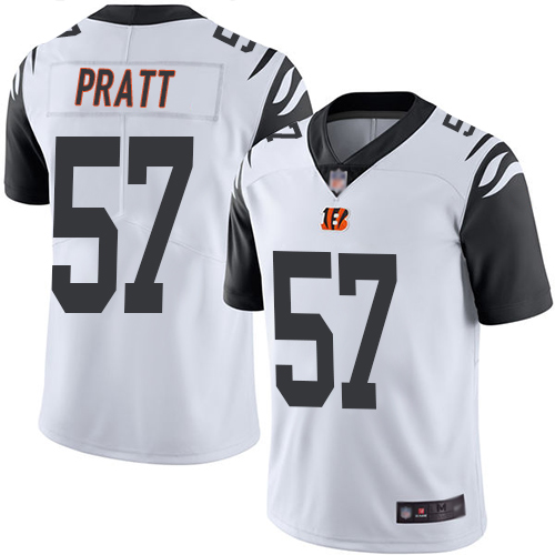 Nike Bengals #57 Germaine Pratt White Men's Stitched NFL Limited Rush Jersey Nike Bengals #57 Germaine Pratt White Men's Stitched NFL Limited Rush Jersey