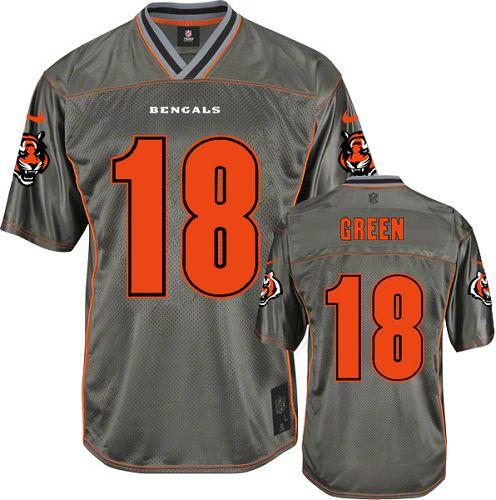 Nike Bengals #18 A.J. Green Grey Men's Stitched NFL Elite Vapor Jersey Nike Bengals #18 A.J. Green Grey Men's Stitched NFL Elite Vapor Jersey