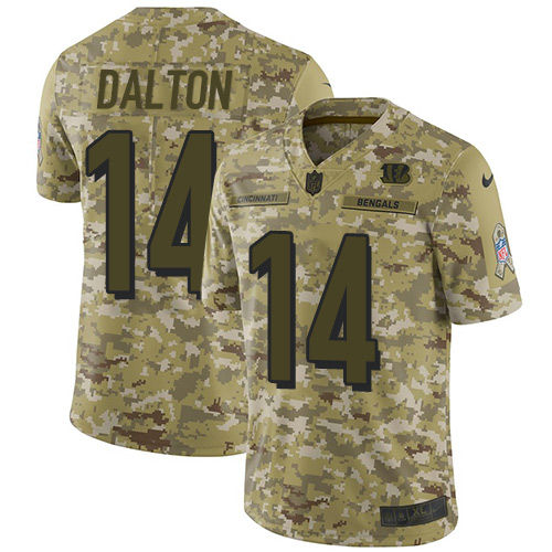 Nike Bengals #14 Andy Dalton Camo Men's Stitched NFL Limited 2018 Salute To Service Jersey Nike Bengals #14 Andy Dalton Camo Men's Stitched NFL Limited 2018 Salute To Service Jersey