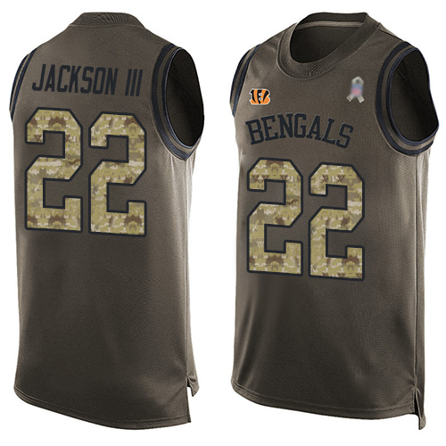 Nike Bengals #22 William Jackson III Green Men's Stitched NFL Limited Salute To Service Tank Top Jersey Nike Bengals #22 William Jackson III Green Men's Stitched NFL Limited Salute To Service Tank Top Jersey