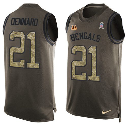 Nike Bengals #21 Darqueze Dennard Green Men's Stitched NFL Limited Salute To Service Tank Top Jersey Nike Bengals #21 Darqueze Dennard Green Men's Stitched NFL Limited Salute To Service Tank Top Jersey