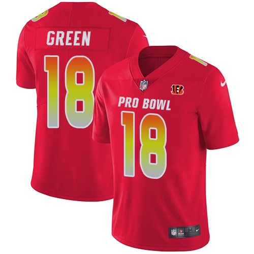 Nike Bengals #18 A.J. Green Red Men's Stitched NFL Limited AFC 2018 Pro Bowl Jersey Nike Bengals #18 A.J. Green Red Men's Stitched NFL Limited AFC 2018 Pro Bowl Jersey