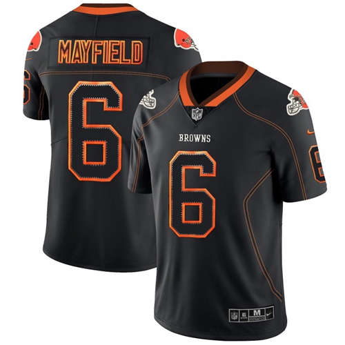 Nike Browns #6 Baker Mayfield Lights Out Black Men's Stitched NFL Limited Rush Jersey Nike Browns #6 Baker Mayfield Lights Out Black Men's Stitched NFL Limited Rush Jersey