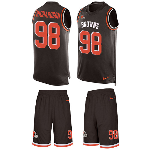 Nike Browns #98 Sheldon Richardson Brown Team Color Men's Stitched NFL Limited Tank Top Suit Jersey Nike Browns #98 Sheldon Richardson Brown Team Color Men's Stitched NFL Limited Tank Top Suit Jersey