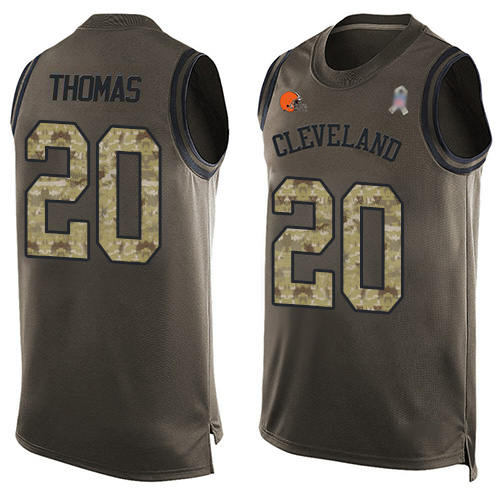 Nike Browns #20 Tavierre Thomas Green Men's Stitched NFL Limited Salute To Service Tank Top Jersey Nike Browns #20 Tavierre Thomas Green Men's Stitched NFL Limited Salute To Service Tank Top Jersey