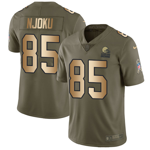 Nike Browns #85 David Njoku Olive/Gold Men's Stitched NFL Limited 2017 Salute To Service Jersey Nike Browns #85 David Njoku Olive/Gold Men's Stitched NFL Limited 2017 Salute To Service Jersey