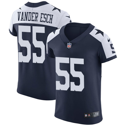 Nike Cowboys #55 Leighton Vander Esch Navy Blue Thanksgiving Men's Stitched NFL Vapor Untouchable Throwback Elite Jersey Nike Cowboys #55 Leighton Vander Esch Navy Blue Thanksgiving Men's Stitched NFL Vapor Untouchable Throwback Elite Jersey