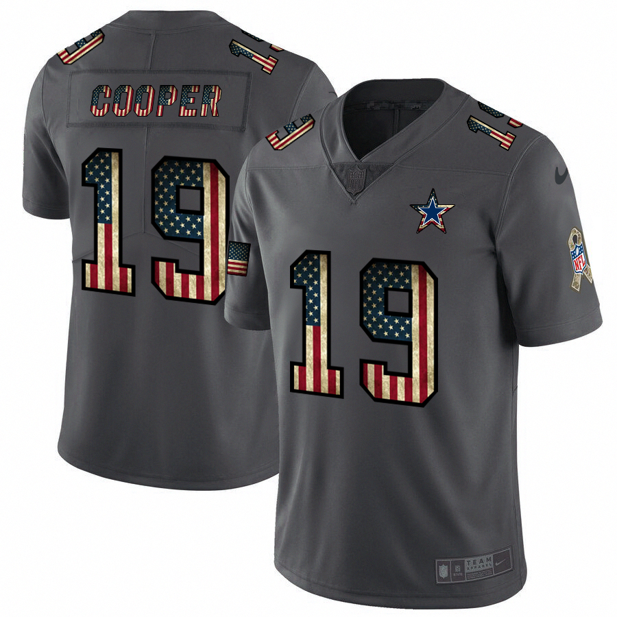 Dallas Cowboys #19 Amari Cooper Nike 2018 Salute to Service Retro USA Flag Limited NFL Jersey Dallas Cowboys #19 Amari Cooper Nike 2018 Salute to Service Retro USA Flag Limited NFL Jersey