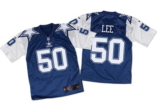 Nike Cowboys #50 Sean Lee Navy Blue/White Throwback Men's Stitched NFL Elite Jersey Nike Cowboys #50 Sean Lee Navy Blue/White Throwback Men's Stitched NFL Elite Jersey