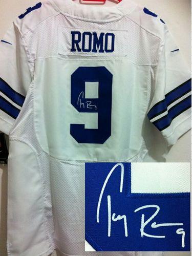 Nike Cowboys #9 Tony Romo White Men's Stitched NFL Elite Autographed Jersey Nike Cowboys #9 Tony Romo White Men's Stitched NFL Elite Autographed Jersey