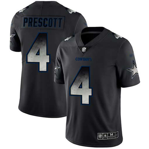 Nike Cowboys #4 Dak Prescott Black Men's Stitched NFL Vapor Untouchable Limited Smoke Fashion Jersey Nike Cowboys #4 Dak Prescott Black Men's Stitched NFL Vapor Untouchable Limited Smoke Fashion Jersey