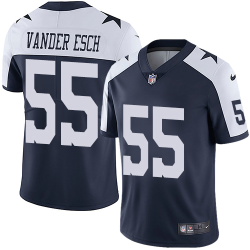 Nike Cowboys #55 Leighton Vander Esch Navy Blue Thanksgiving Men's Stitched NFL Vapor Untouchable Limited Throwback Jersey Nike Cowboys #55 Leighton Vander Esch Navy Blue Thanksgiving Men's Stitched NFL Vapor Untouchable Limited Throwback Jersey