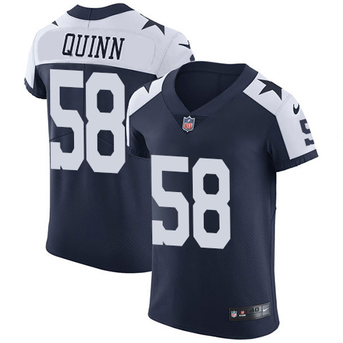 Nike Cowboys #58 Robert Quinn Navy Blue Thanksgiving Men's Stitched NFL Vapor Untouchable Throwback Elite Jersey Nike Cowboys #58 Robert Quinn Navy Blue Thanksgiving Men's Stitched NFL Vapor Untouchable Throwback Elite Jersey