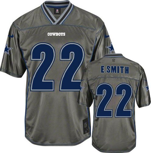 Nike Cowboys #22 Emmitt Smith Grey Men's Stitched NFL Elite Vapor Jersey Nike Cowboys #22 Emmitt Smith Grey Men's Stitched NFL Elite Vapor Jersey