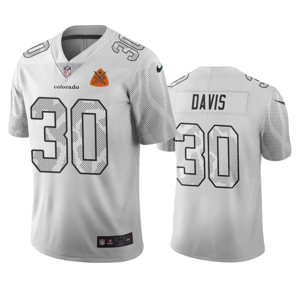 Denver Broncos #30 Terrell Davis White Vapor Limited City Edition NFL Jersey Denver Broncos #30 Terrell Davis White Vapor Limited City Edition NFL Jersey