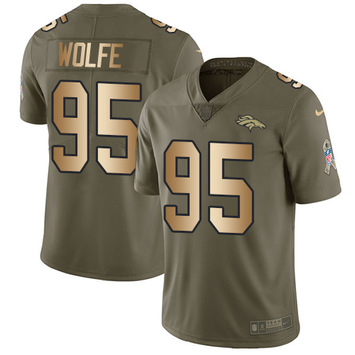Nike Broncos #95 Derek Wolfe Olive/Gold Men's Stitched NFL Limited 2017 Salute To Service Jersey Nike Broncos #95 Derek Wolfe Olive/Gold Men's Stitched NFL Limited 2017 Salute To Service Jersey