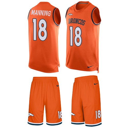 Nike Broncos #18 Peyton Manning Orange Team Color Men's Stitched NFL Limited Tank Top Suit Jersey Nike Broncos #18 Peyton Manning Orange Team Color Men's Stitched NFL Limited Tank Top Suit Jersey