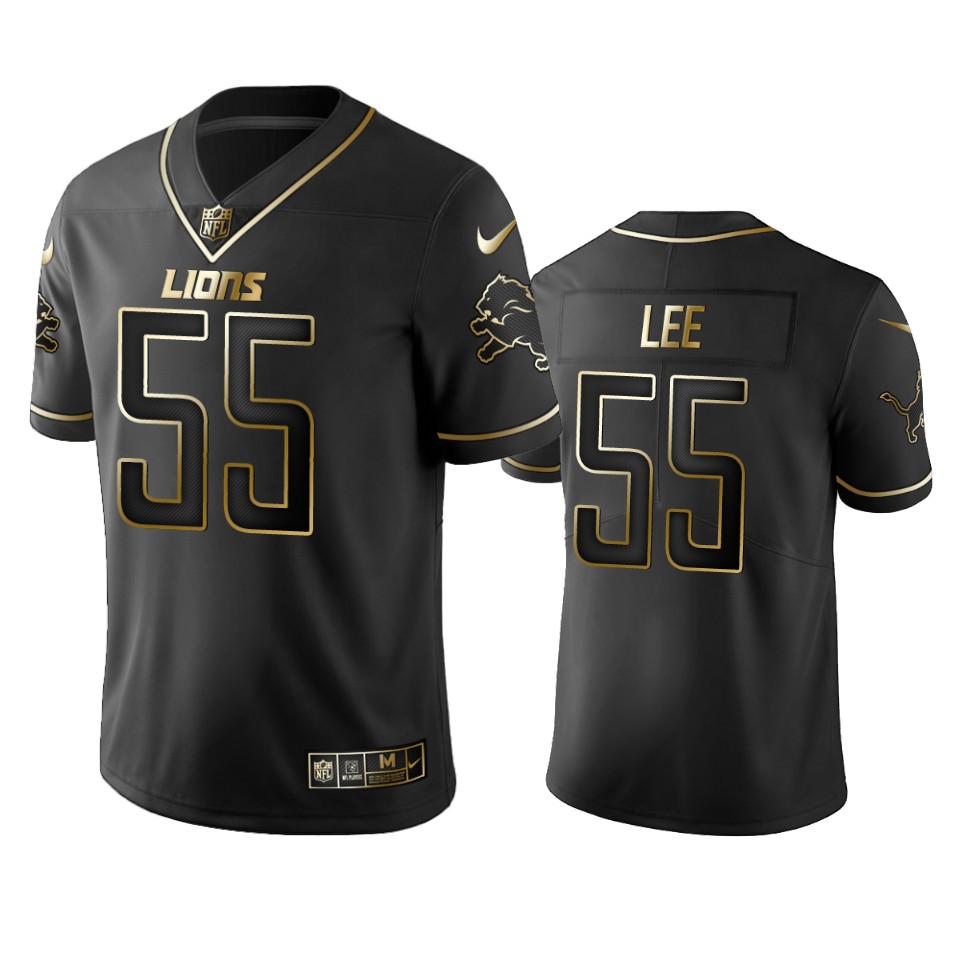 Lions #55 Eric Lee Men's Stitched NFL Vapor Untouchable Limited Black Golden Jersey Lions #55 Eric Lee Men's Stitched NFL Vapor Untouchable Limited Black Golden Jersey