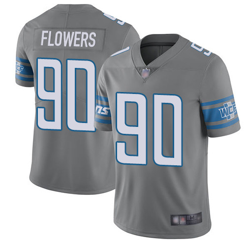 Nike Lions #90 Trey Flowers Gray Men's Stitched NFL Limited Rush Jersey Nike Lions #90 Trey Flowers Gray Men's Stitched NFL Limited Rush Jersey